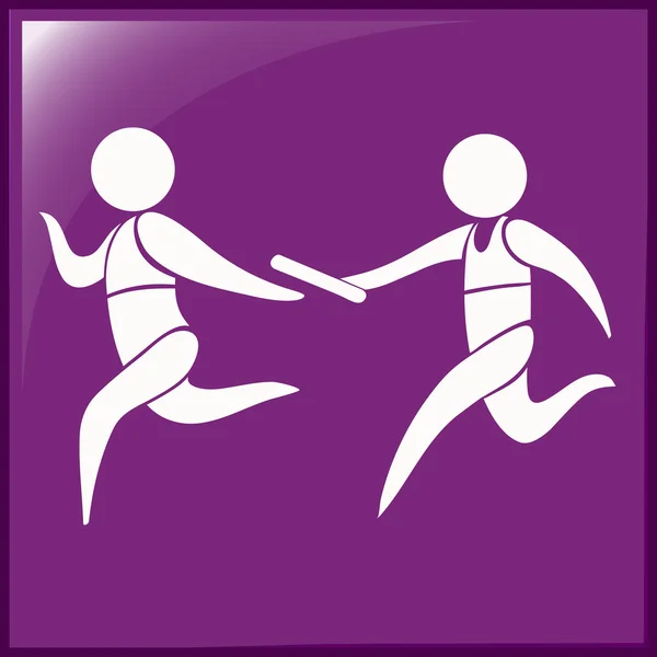 Relé lila háttérben futó ikon — Stock Vector