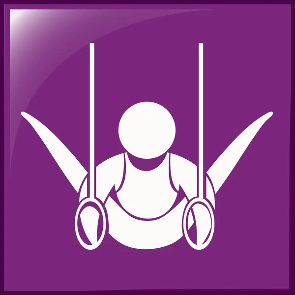 Ikona pro gymnastiku s kroužky — Stockový vektor