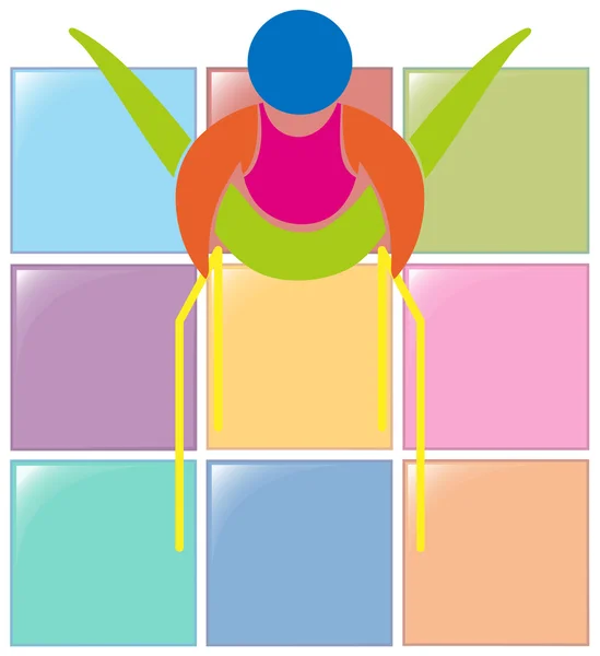 Icono para gimnasia en barras paralelas — Vector de stock