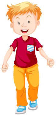 Küçük çocuk yalnız gülümseyen
