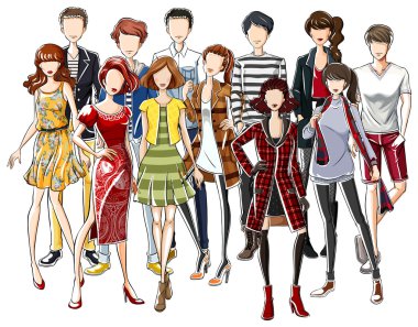 İnsanlar moda giysiler giyen