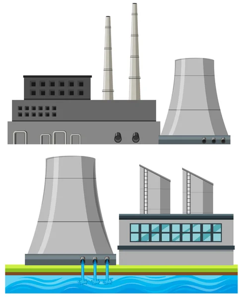 공장 건물의 집합 — 스톡 벡터