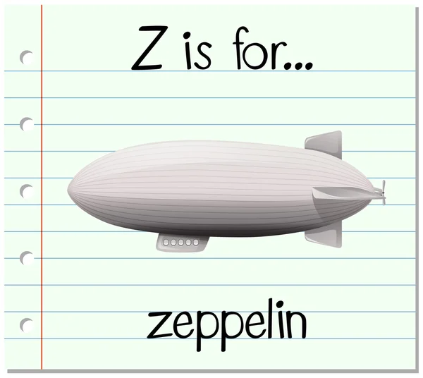 Flashcard lettre Z est pour zeppelin — Image vectorielle