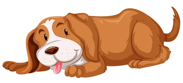 Lindo perro con piel marrón — Vector de stock