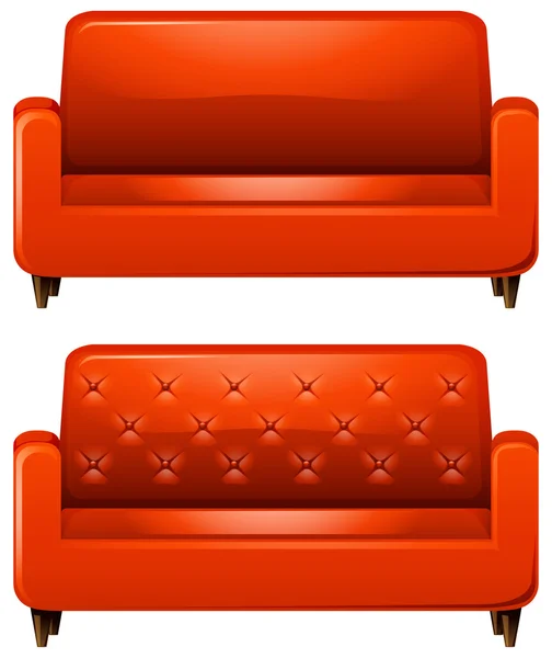 Sofa with red leather — Stock Vector