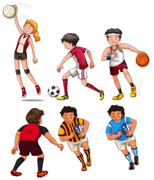 Gente haciendo diferentes deportes — Vector de stock