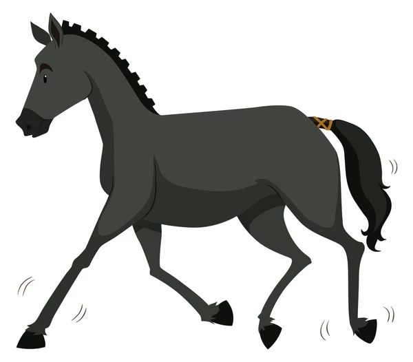 Svart häst kör ensam — Stock vektor