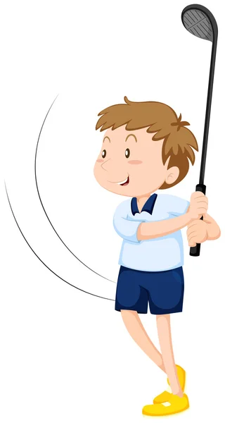 Homme jouant au golf seul — Image vectorielle