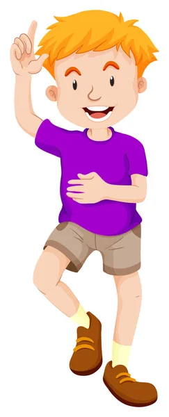 Little boy in purple shirt — Stock Vector