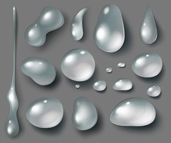 Different shapes of water drops — Stock Vector