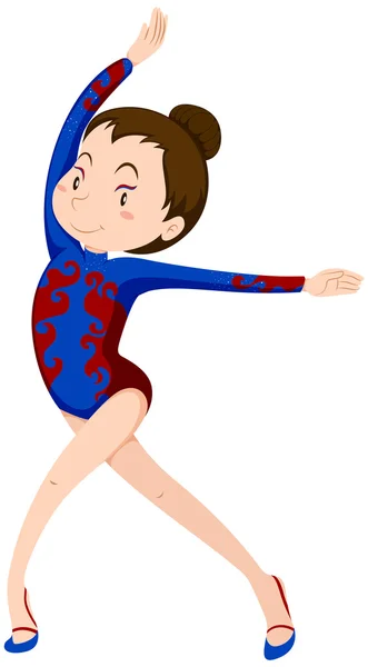 Girl doing gymnastics floor exercise — Stock Vector