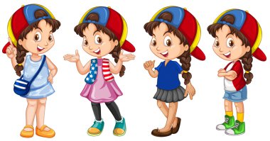 Farklı kıyafeti şirin kız