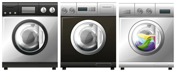 Máquina de lavar roupa com roupa interior — Vetor de Stock
