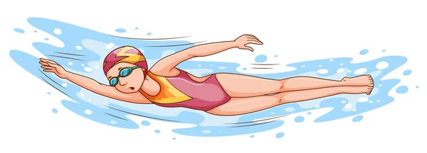 Frau schwimmt im Pool — Stockvektor
