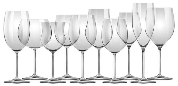 Бокалы для вина разных размеров — стоковый вектор