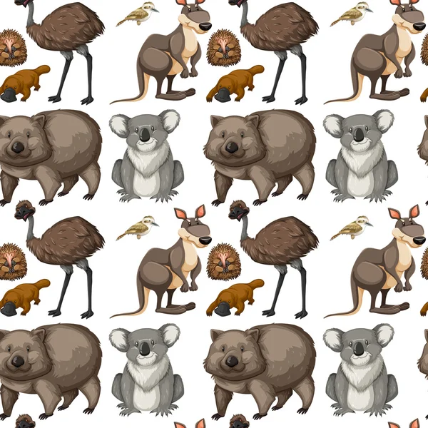 Seamless background with Australian animals Vector Graphics