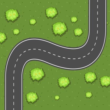 Yeşil arazi üzerinde yol havadan görünümü