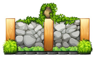 Tuğla ve ahşap çit