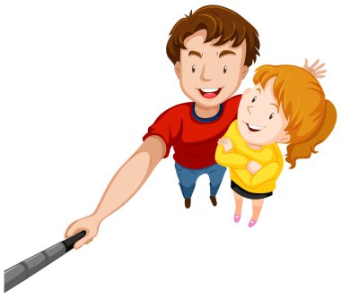 Erkek ve kadın kocaman bir gülümseme ile