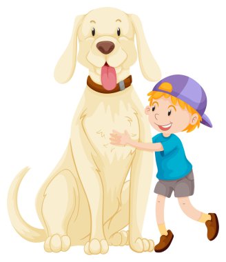 Küçük çocuk ve evde beslenen hayvan köpek