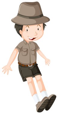 Küçük çocuk giyen safari kıyafeti