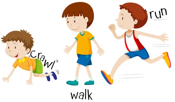 Crawl walk run Vector Art Stock Images | Depositphotos