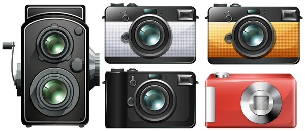 Set of vintage cameras — Stock Vector