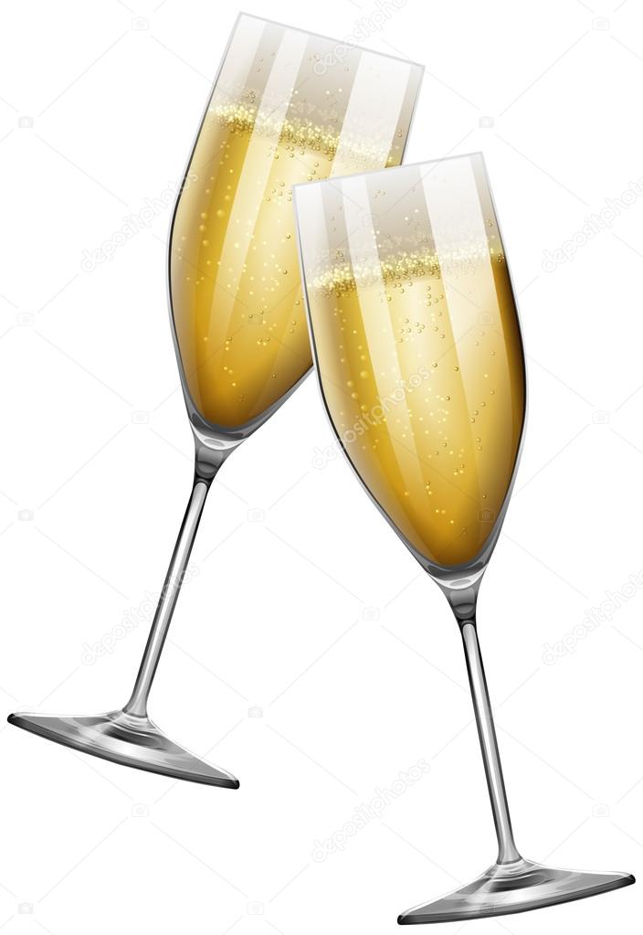 Two champagne glasses on white Stock Vector Image by ©blueringmedia ...