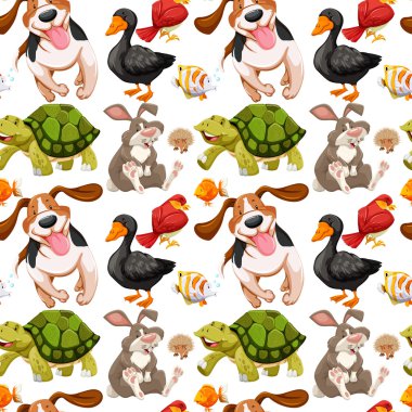 Birçok hayvan ile sorunsuz arka plan