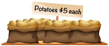 Taze patates dört çanta
