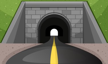 Yol tünel üzerinden gidiyor