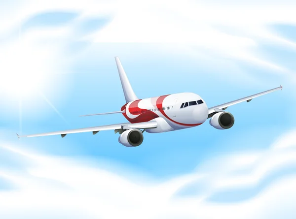 Avión volando en el cielo — Vector de stock