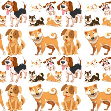 Birçok köpek ile sorunsuz arka plan