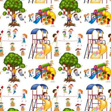 Çocuklar oyun alanında ile sorunsuz arka plan