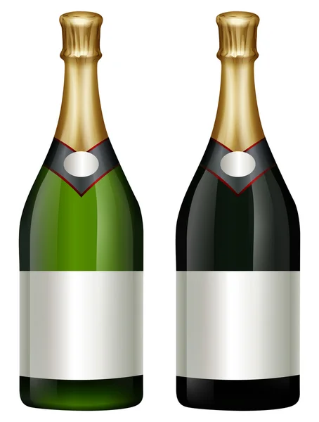 Två flaskor champagne — Stock vektor
