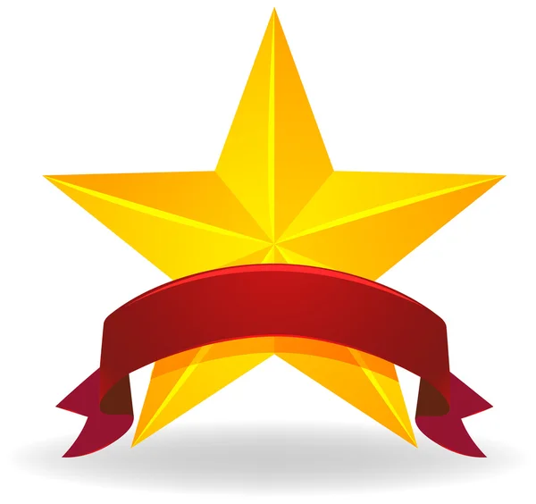 Banner design con stella dorata — Vettoriale Stock