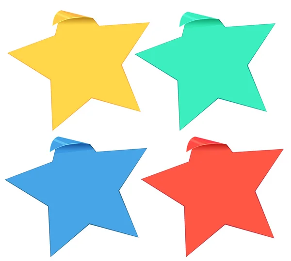 Set di adesivi stella in quattro colori — Vettoriale Stock
