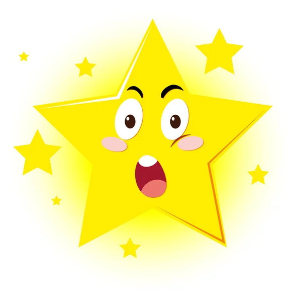 Αστέρι με την έκφραση του προσώπου — Διανυσματικό Αρχείο