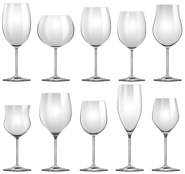 Set of wine glasses — Stock Vector