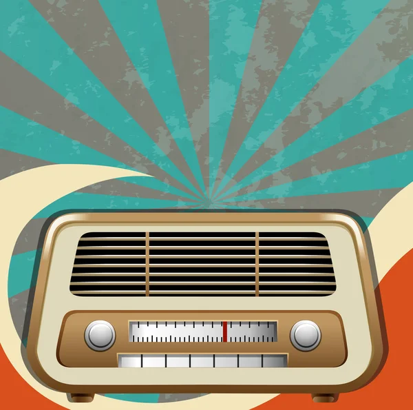 Diseño retro con radio vintage — Vector de stock