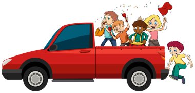 Müzik aletleri kamyona oynayanlar