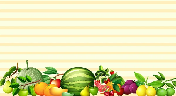 Design della carta con frutta fresca — Vettoriale Stock
