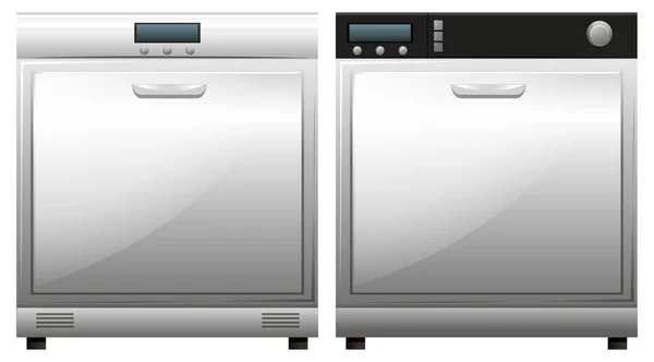 Zwei Maschinen für Geschirrspülung — Stockvektor