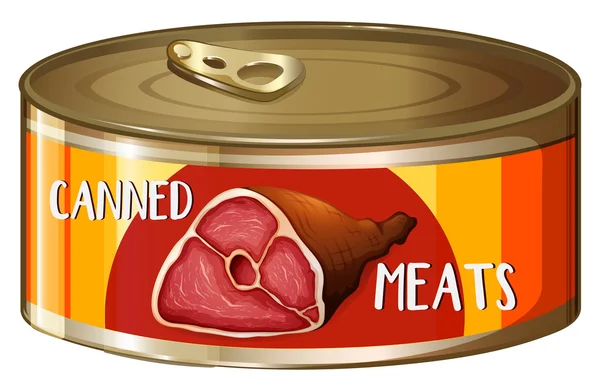 Eine Fleischkonserve mit Etikett — Stockvektor