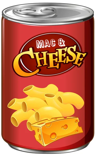 Konzervované mac a sýrem na bílém — Stockový vektor