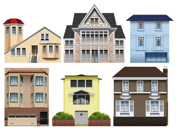 Different designs of houses — Stock Vector