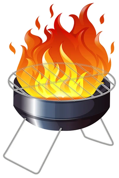 Charcoal stove with flame — Stock Vector