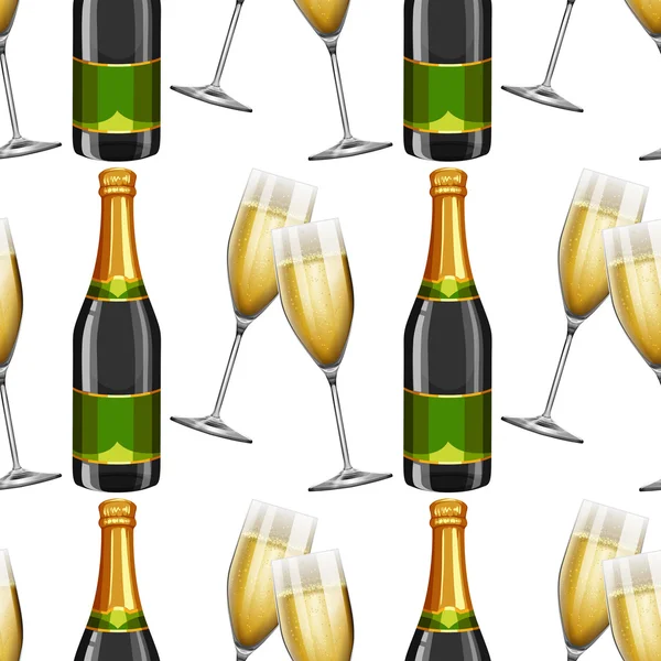 Seamless background with champagne — Stock Vector