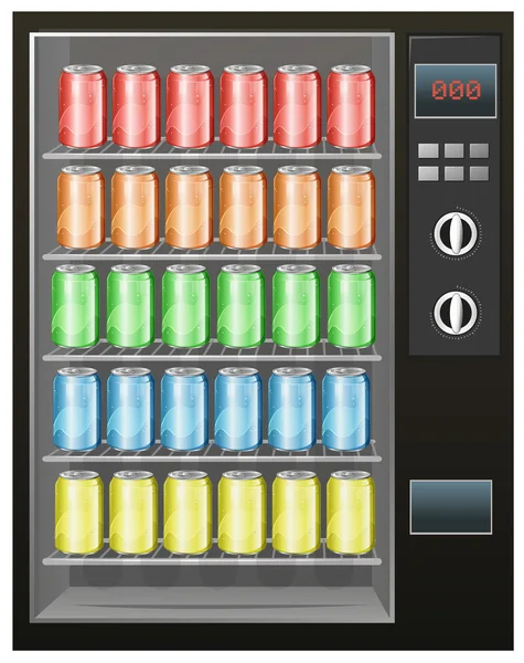 Refrigerantes na máquina do fornecedor — Vetor de Stock