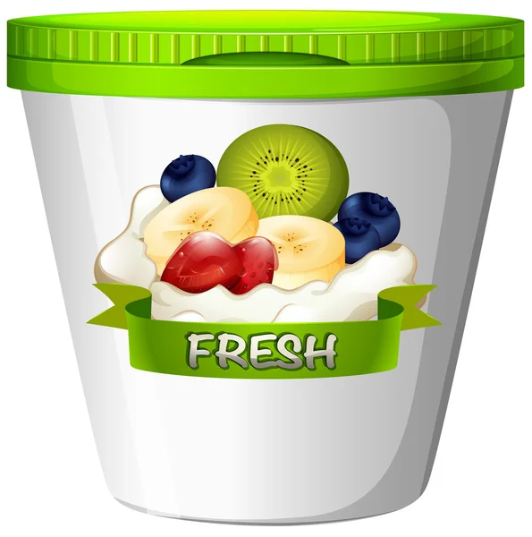 Copa de yogur con frutas frescas — Archivo Imágenes Vectoriales